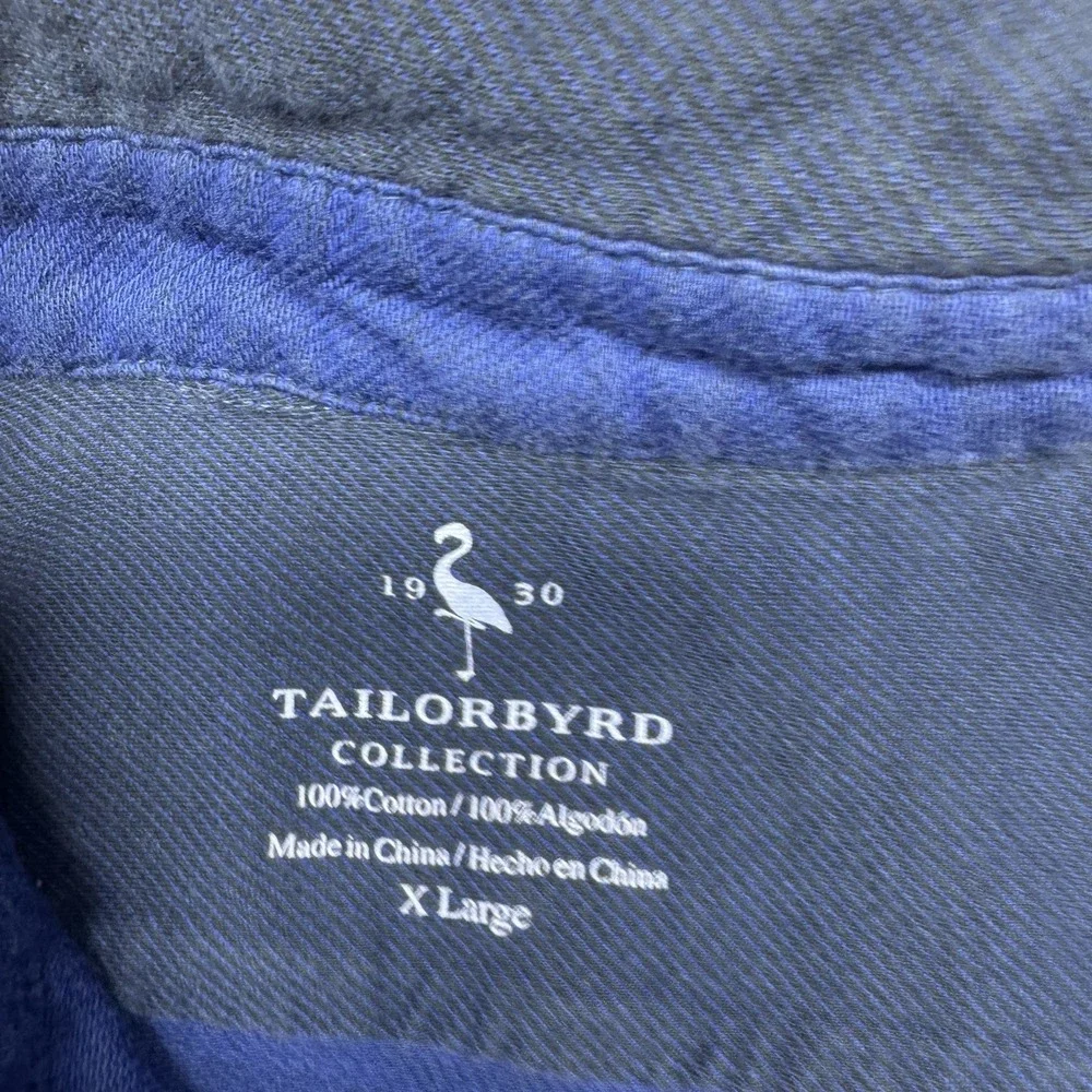 Tailorbyrd Collection Button Up Shirt Mens Size XL Long Sleeve Blue 100% Cotton - Picture 2 of 8